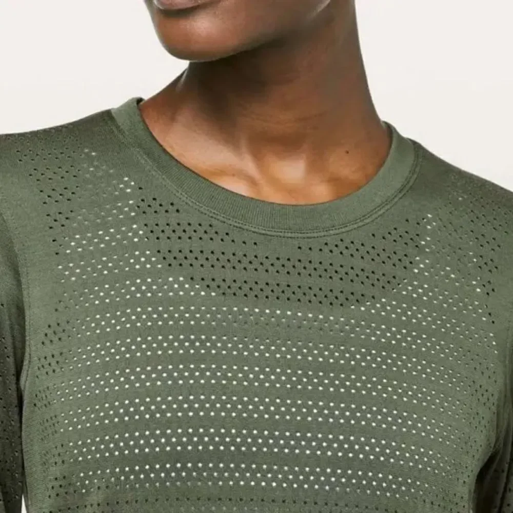 Lululemon Breeze By Long Sleeve Top Barracks Green